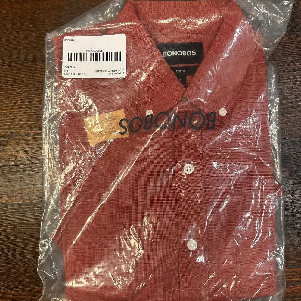 Bonobos Everyday Shirt in Cranberry (Size S, Slim)